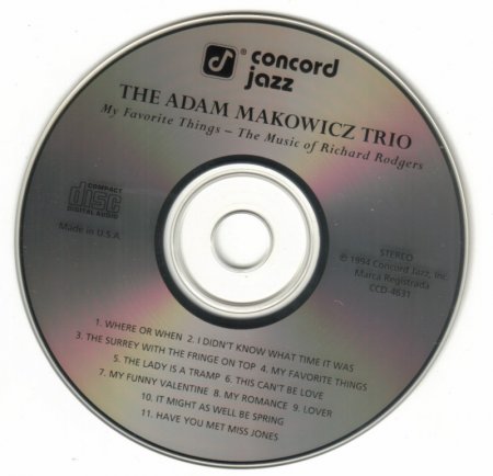 Adam Makowicz Trio - My Favorite Things: The Music Of Richard Rodgers  (1994) Lossless