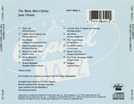 June Christy - The Misty Miss Christy (1956/1992) Lossless