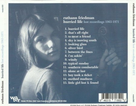 Ruthann Friedman – Hurried Life / Lost Recordings (1965-71) (2006)