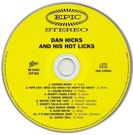 Dan Hicks & His Hot Licks - Original Recordings (1969) (Japan, Limited Edition, 2007) Dan Hicks & His Hot Licks - Original Recordings (1969) (Japan, Limited Edition, 2007)