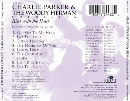 Charlie Parker & Woody Herman - Bird with the Herd (1951/1996)