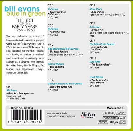 Bill Evans - Blue in Green, The Best of the Early Years 1955 -1960 (2013) 10CD