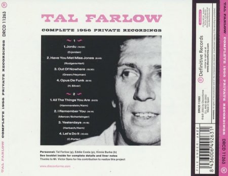 Tal Farlow - Complete 1956 Private Recordings (2002) 2CD