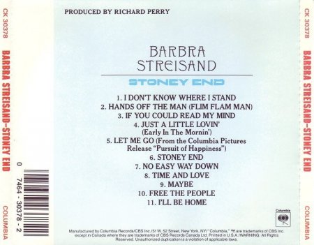 Barbra Streisand - Stoney End (1971)(1994)